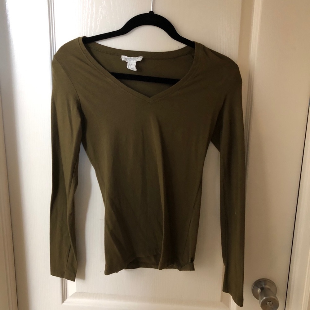 Olive long sleeve top